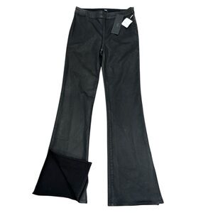Edwin Free People Jeans Sz 27 Black Coated Denim Lark Pull-On Slit Bootcut/Flare